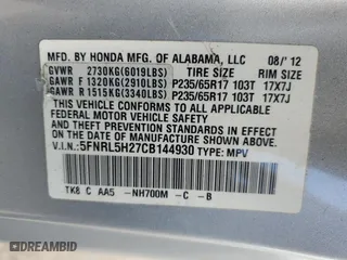 2012 Honda Odyssey LX with VIN 5FNRL5H27CB144930, listed as a Copart auction lot 60875634 with 63,870 mi miles and Non Repairable. Bid and sale history available at carsss.com. Image 14.
