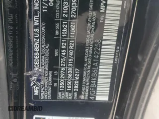 2020 Mercedes-Benz GLE 350 z VIN 4JGFB4KB6LA142258, wystawiony jako Copart lot #58605815 z przebiegiem 56 028 mil mil oraz Szkoda całkowita • Salvage title. Historia ofert i sprzedaży dostępna na DreamBid. Obrazek 13.