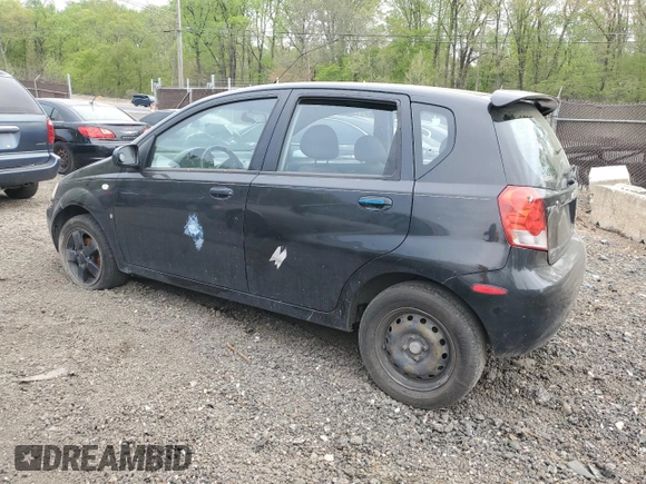2008 Chevrolet Aveo LS with VIN KL1TD66658B116284, listed as a Copart auction lot 53671425 with Not Provided miles and Salvage Title. Bid and sale history available at DreamBid. Image 2.