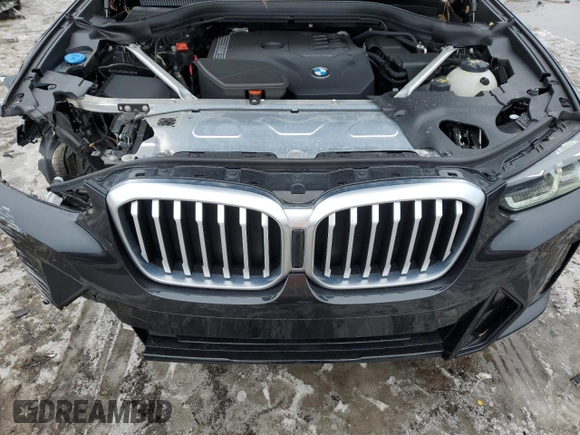 2022 BMW X3 xDrive30i with VIN 5UX53DP09N9K43964, listed as a Copart auction lot 48663145 with 32,306 mi miles and Salvage Title. Bid and sale history available at DreamBid. Image 12.