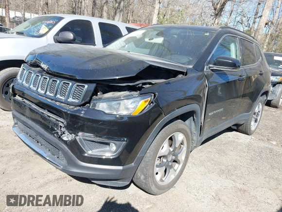 2018 Jeep Compass Limited with VIN 3C4NJDCB1JT397147, listed as a IAAI auction lot 41853649 with 122,672 mi miles. Bid and sale history available at carsss.com. Image 2.
