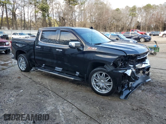 2021 Chevrolet Silverado 1500 LTZ with VIN 3GCUYGED2MG400206, listed as a Copart auction lot 44011685 with 52,249 mi miles and Salvage Title. Bid and sale history available at DreamBid. Image 4.