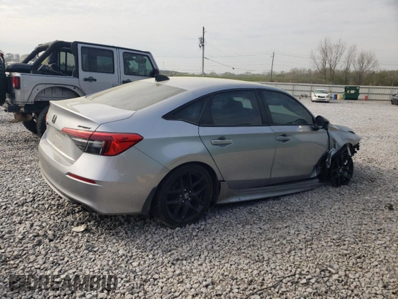 2022 Honda Civic Sedan Sport with VIN 2HGFE2F53NH512267, listed as a Copart auction lot 51005295 with 95,738 mi miles and Salvage Title. Bid and sale history available at carsss.com. Image 3.
