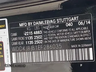 2014 Mercedes-Benz E 350 with VIN WDDKJ8JB1EF286035, listed as a IAAI auction lot 42289616 with 147,814 mi miles and . Bid and sale history available at DreamBid. Image 9.