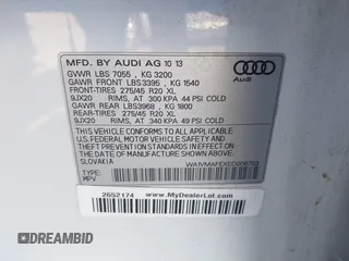 2014 Audi Q7 3.0L TDI Prestige with VIN WA1VMAFEXED008703, listed as a IAAI auction lot 41689471 with 49,658 mi miles. Bid and sale history available at carsss.com. Image 9.