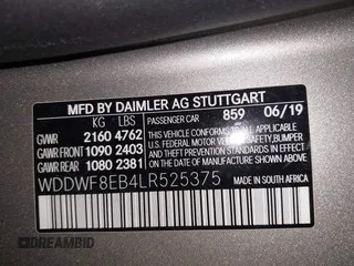 2020 Mercedes-Benz C 300 with VIN WDDWF8EB4LR525375, listed as a IAAI auction lot 41475309 with 29,659 mi miles and . Bid and sale history available at DreamBid. Image 9.