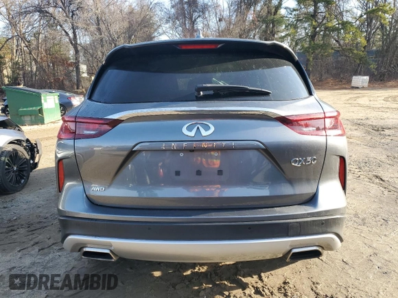 2022 Infiniti QX50 Pure with VIN 3PCAJ5AB8NF111516, listed as a Copart auction lot 84833324 with 70,844 mi miles and Salvage title. Bid and sale history available at DreamBid. Image 6.