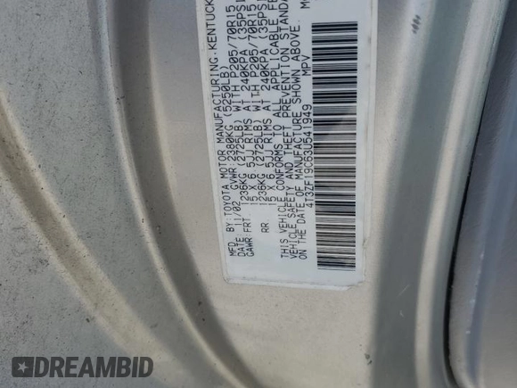 2003 Toyota Sienna CE with VIN 4T3ZF19C63U541949, listed as a Copart auction lot 83186624 with 180,075 mi miles and Salvage Title. Bid and sale history available at carsss.com. Image 14.