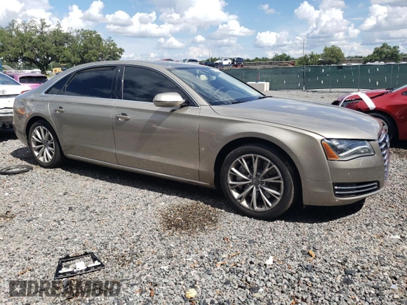 2012 Audi A8 L with VIN WAURVAFD3CN024063, listed as a Copart auction lot 81508834 with 92,002 mi miles and Salvage Title. Bid and sale history available at carsss.com. Image 4.