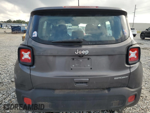 2018 Jeep Renegade Sport with VIN ZACCJAAB4JPG68377, listed as a Copart auction lot 78900044 with 141,457 mi miles and Salvage Title. Bid and sale history available at DreamBid. Image 6.