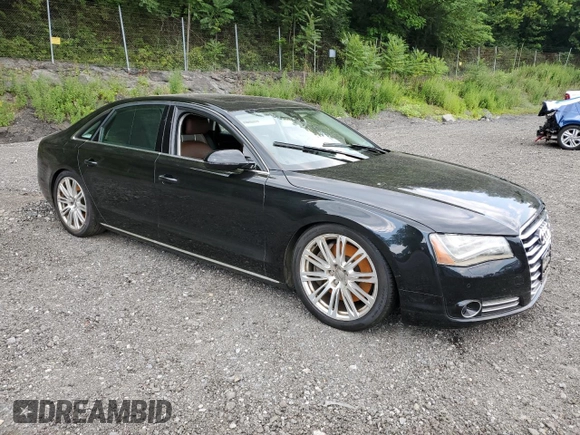 2014 Audi A8 4.0T with VIN WAUR2AFD5EN003923, listed as a Copart auction lot 65389025 with 97,833 mi miles and Salvage title. Bid and sale history available at DreamBid. Image 4.