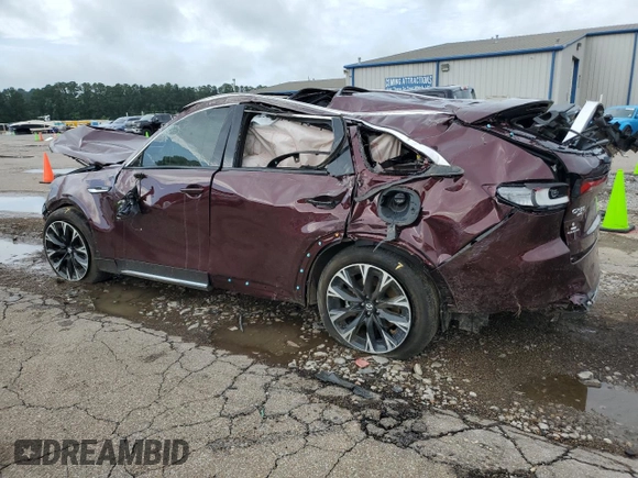 2024 Mazda CX-90 Premium with VIN JM3KKDHAXR1107854, listed as a Copart auction lot 60714955 with 7,802 mi miles and Salvage title. Bid and sale history available at DreamBid. Image 2.