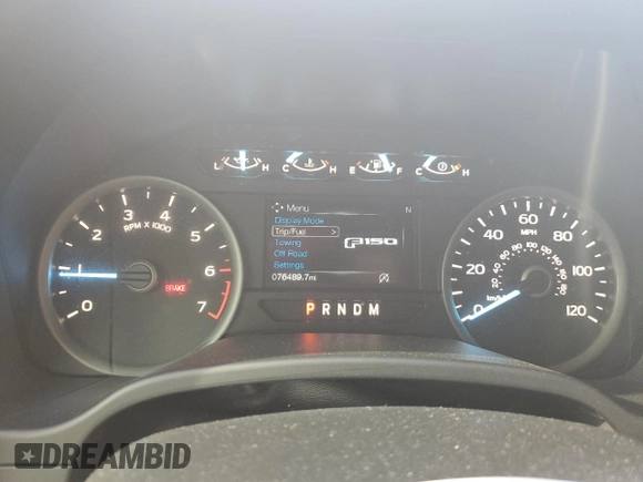 2019 Ford F-150 XL with VIN 1FTEW1EP7KFB35766, listed as a Copart auction lot 58234955 with 76,489 mi miles and Salvage title. Bid and sale history available at DreamBid. Image 9.