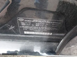 2011 Hyundai Sonata Ltd with VIN 5NPEC4AC9BH152393, listed as a IAAI auction lot 41971404 with 89,928 mi miles. Bid and sale history available at carsss.com. Image 9.