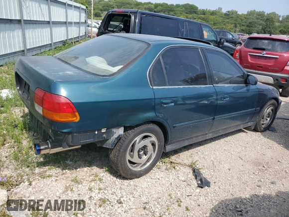 1998 Honda Civic EX with VIN 2HGEJ8549WH614855, listed as a Copart auction lot 66486384 with 100,465 mi miles and Salvage Title. Bid and sale history available at carsss.com. Image 3.