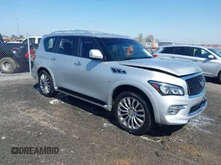 2015 Infiniti QX80 with VIN JN8AZ2NF3F9573163, listed as a IAAI auction lot 41749069 with 134,165 mi miles. Bid and sale history available at carsss.com. Image 1.