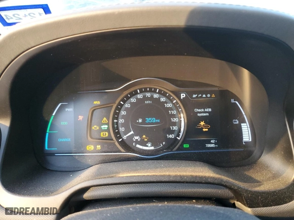 2018 Hyundai Ioniq Hybrid Limited with VIN KMHC05LC9JU098192, listed as a Copart auction lot 83101614 with 72,685 mi miles and Salvage Title. Bid and sale history available at carsss.com. Image 9.
