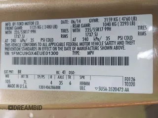 2014 Ford Escape SE with VIN 1FMCU9GX4EUE01300, listed as a IAAI auction lot 41674134 with 136,192 mi miles. Bid and sale history available at carsss.com. Image 9.
