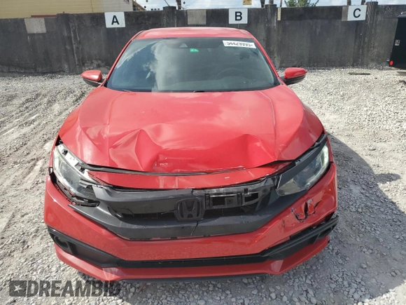 2020 Honda Civic Sedan Sport with VIN 2HGFC2F87LH537167, listed as a Copart auction lot 54429995 with 61,997 mi miles and Salvage Title. Bid and sale history available at carsss.com. Image 5.