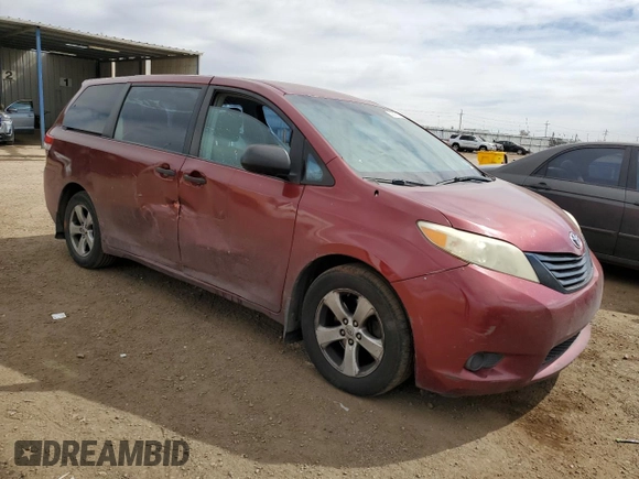 2011 Toyota Sienna with VIN 5TDZK3DC6BS032409, listed as a Copart auction lot 50069725 with 231,085 mi miles and Salvage Title. Bid and sale history available at carsss.com. Image 4.
