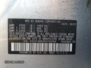 2022 Subaru Impreza z VIN 4S3GTAB60N3704668, wystawiony jako Copart lot #49028395 z przebiegiem 64 363 mil mil oraz Szkoda całkowita • Salvage title. Historia ofert i sprzedaży dostępna na DreamBid. Obrazek 12.