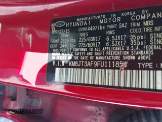 2015 Hyundai Tucson GLS with VIN KM8JT3AF9FU111854, listed as a IAAI auction lot 40669653 with 131,129 mi miles and . Bid and sale history available at DreamBid. Image 9.