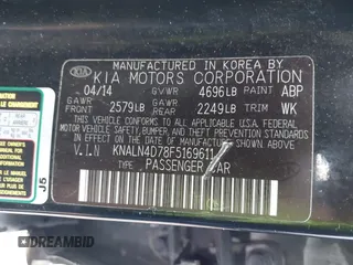 2015 Kia Cadenza Premium with VIN KNALN4D78F5169611, listed as a IAAI auction lot 41457679 with 102,166 mi miles. Bid and sale history available at carsss.com. Image 9.