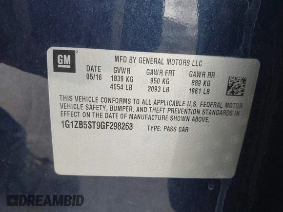 2016 Chevrolet Malibu LS с VIN 1G1ZB5ST9GF298263, выставлен на аукционе IAAI как лот 42601718 с пробегом 112 367 миль миль и . История ставок и продаж доступна на DreamBid. Изображение 9.