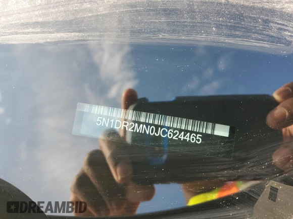 2018 Nissan Pathfinder SV with VIN 5N1DR2MN0JC624465, listed as a Copart auction lot 58671395 with Not provided miles and Clean title. Bid and sale history available at DreamBid. Image 13.
