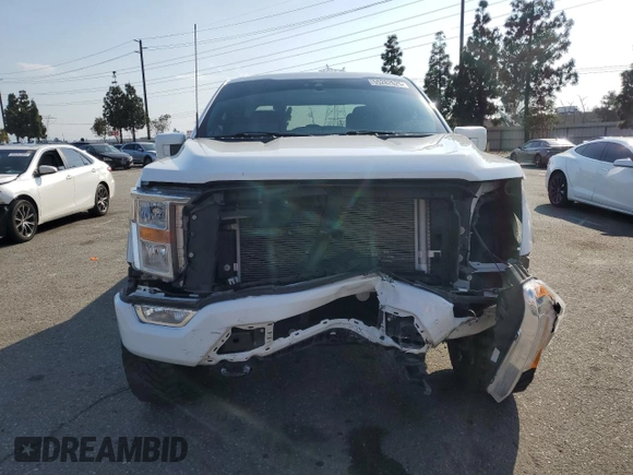 2022 Ford F-150 XL with VIN 1FTFW1E50NFA71691, listed as a Copart auction lot 55282625 with 47,492 mi miles and Salvage title. Bid and sale history available at DreamBid. Image 5.