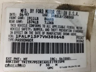 1997 Ford Escort LX with VIN 1FALP13P7VW380648, listed as a Copart auction lot 46342005 with 175,455 mi miles and Salvage Title. Bid and sale history available at carsss.com. Image 12.