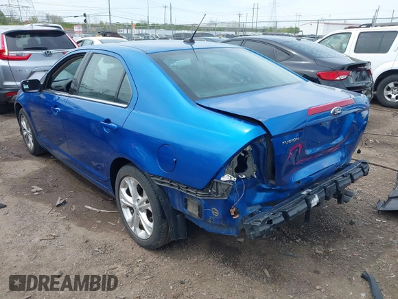 2012 Ford Fusion SE with VIN 3FAHP0HA4CR374598, listed as a IAAI auction lot 42056991 with 101,800 mi miles. Bid and sale history available at carsss.com. Image 3.