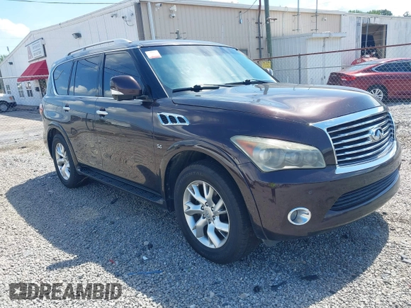 2014 Infiniti QX80 with VIN JN8AZ2NE9E9065544, listed as a IAAI auction lot 42652230 with 189,714 mi miles and . Bid and sale history available at DreamBid. Image 1.