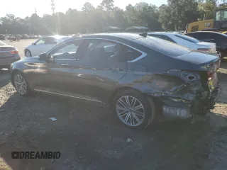 2018 Genesis G80 3.8L with VIN KMHGN4JE7JU249418, listed as a Copart auction lot 76242584 with 86,971 mi miles and Salvage Title. Bid and sale history available at carsss.com. Image 2.