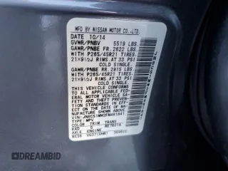 2015 Infiniti QX70 z VIN JN8CS1MW2FM481841, wystawiony jako Copart lot #41459505 z przebiegiem Nie podano mil oraz Szkoda całkowita • Salvage title. Historia ofert i sprzedaży dostępna na DreamBid. Obrazek 13.