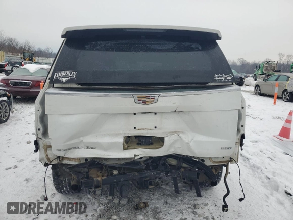 2021 Cadillac Escalade Premium Luxury with VIN 1GYS4BKL4MR414197, listed as a Copart auction lot 88093605 with 63,196 mi miles and Salvage title. Bid and sale history available at DreamBid. Image 6.