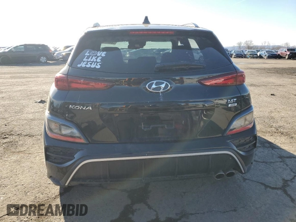 2023 Hyundai Kona N Line with VIN KM8K3CA30PU012643, listed as a Copart auction lot 44437365 with 39,334 mi miles and Salvage Title. Bid and sale history available at carsss.com. Image 6.