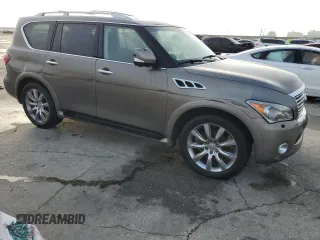 2014 Infiniti QX80 with VIN JN8AZ2NFXE9552731, listed as a Copart auction lot 53567965 with 0 mi miles and Salvage Title. Bid and sale history available at carsss.com. Image 4.