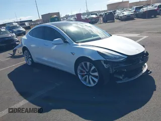 2019 Tesla Model 3 Long Range with VIN 5YJ3E1EBXKF413806, listed as a IAAI auction lot 41321906 with 24,635 mi miles. Bid and sale history available at carsss.com. Image 1.
