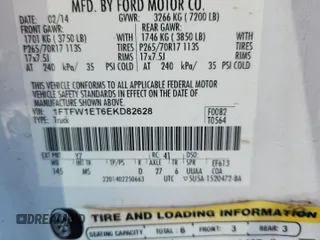 2014 Ford F-150 XL с VIN 1FTFW1ET6EKD82628, выставлен на аукционе Copart как лот 62380395 с пробегом 140 687 миль миль и Чистый • Clean title. История ставок и продаж доступна на DreamBid. Изображение 12.