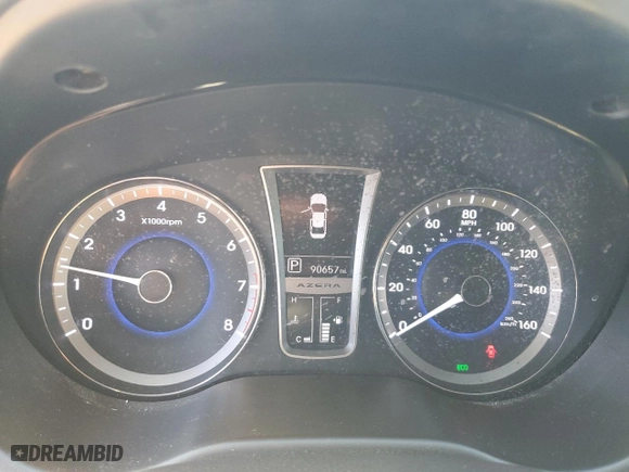 2012 Hyundai Azera with VIN KMHFG4JG1CA177868, listed as a Copart auction lot 73169574 with 90,657 mi miles and Salvage Title. Bid and sale history available at carsss.com. Image 9.