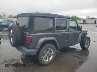 2018 Jeep Wrangler Unlimited Sahara with VIN 1C4HJXEG8JW190367, listed as a Copart auction lot 55799345 with 46,714 mi miles and Salvage title. Bid and sale history available at DreamBid. Image 3.