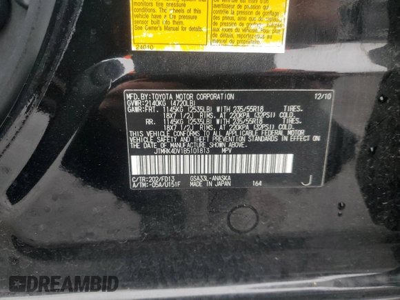 2011 Toyota RAV4 Sport with VIN JTMRK4DV1B5101813, listed as a Copart auction lot 85141494 with 91,013 mi miles and Salvage Title. Bid and sale history available at carsss.com. Image 14.