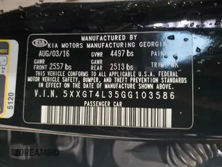 2016 Kia Optima LX z VIN 5XXGT4L35GG103586, wystawiony jako Copart lot #51571975 z przebiegiem 142 937 mil mil oraz Szkoda całkowita • Salvage title. Historia ofert i sprzedaży dostępna na DreamBid. Obrazek 13.