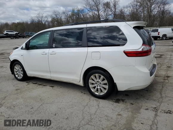 2016 Toyota Sienna LE with VIN 5TDJK3DC3GS131175, listed as a Copart auction lot 52520595 with 107,001 mi miles and Salvage Title. Bid and sale history available at carsss.com. Image 2.