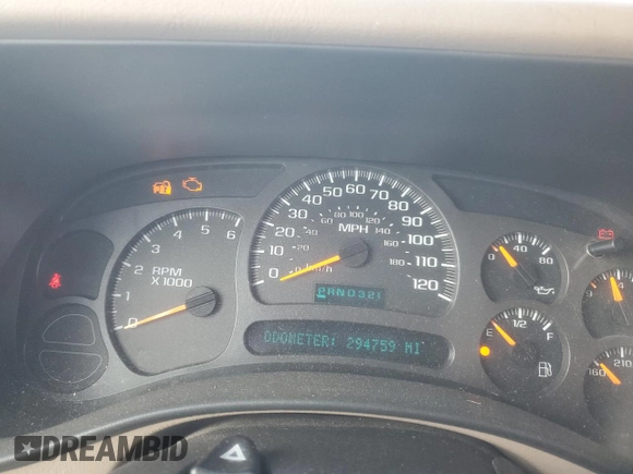 2003 Chevrolet Tahoe Z71 with VIN 1GNEK13Z23R205780, listed as a Copart auction lot 71045034 with 294,759 mi miles and Salvage Title. Bid and sale history available at carsss.com. Image 9.