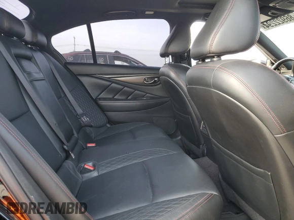 2021 Infiniti Q50 Red Sport 400 with VIN JN1FV7DP8MM850388, listed as a Copart auction lot 86922294 with 50,220 mi miles and Salvage Title. Bid and sale history available at DreamBid. Image 10.