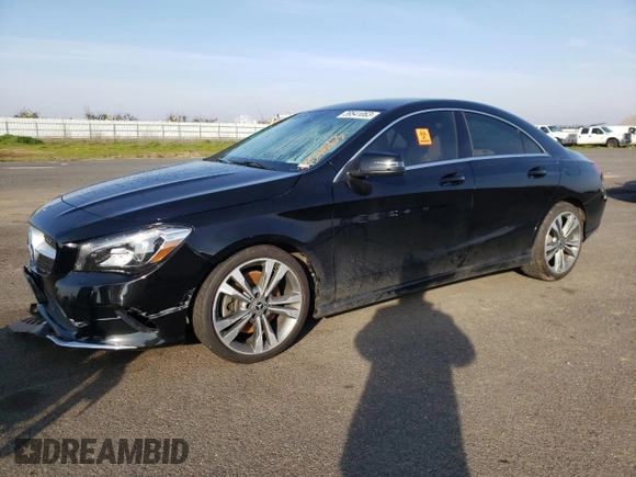 2018 Mercedes-Benz CLA with VIN WDDSJ4EB1JN600852, listed as a Copart auction lot 39541063 with 55,915 mi miles. Bid and sale history available at carsss.com. Image 1.
