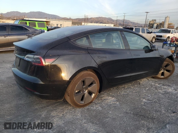 2022 Tesla Model 3 with VIN 5YJ3E1EA6NF350098, listed as a Copart auction lot 41807325 with Not Provided miles and Salvage Title. Bid and sale history available at DreamBid. Image 3.