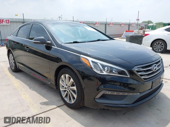 2017 Hyundai Sonata Sport with VIN 5NPE34AFXHH594862, listed as a IAAI auction lot 41952123 with 102,706 mi miles. Bid and sale history available at carsss.com. Image 1.